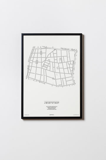Josefstadt | 1080 | Wien | City Map Karte Plan Bild Print Poster Mit Rahmen Framed