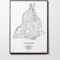 Alsergrund | 1090 | Wien | City Map | Karte | Plan | Print | Map | Rahmen | Framed L & XL