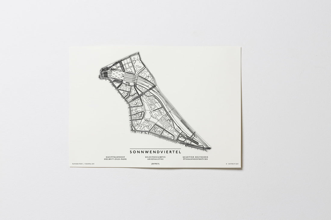 Sonnwendviertel | Favoriten | 1100 | Wien | City Map Karte Plan Bild Print Poster Ohne Rahmen Unframed