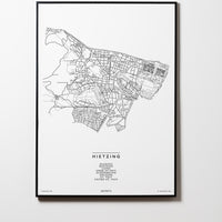 Hietzing | 1130 | Wien | City Map Karte Plan Bild Print Poster Mit Rahmen Framed L & XL