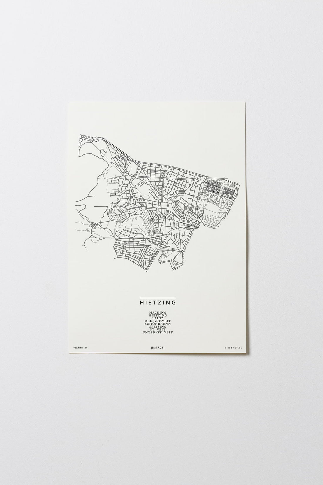 Hietzing | 1130 | Wien | City Map Karte Plan Bild Print Poster Ohne Rahmen Unframed