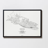 Penzing | 1140 | Wien | City Map Karte Plan Bild Print Poster Mit Rahmen Framed