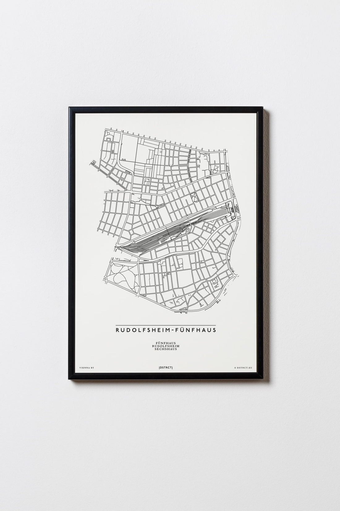 Rudolfsheim Fünfhaus | 1150 | Wien | City Map Karte Plan Bild Poster Print Mit Rahmen Framed
