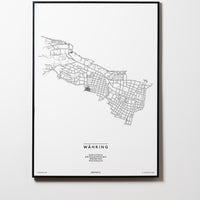 Währing | 1180 | Wien | City Map Karte Plan Bild Print Poster MIt Rahmen Framed L & XL