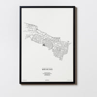 Währing | 1180 | Wien | City Map Karte Plan Bild Print Poster MIt Rahmen Framed