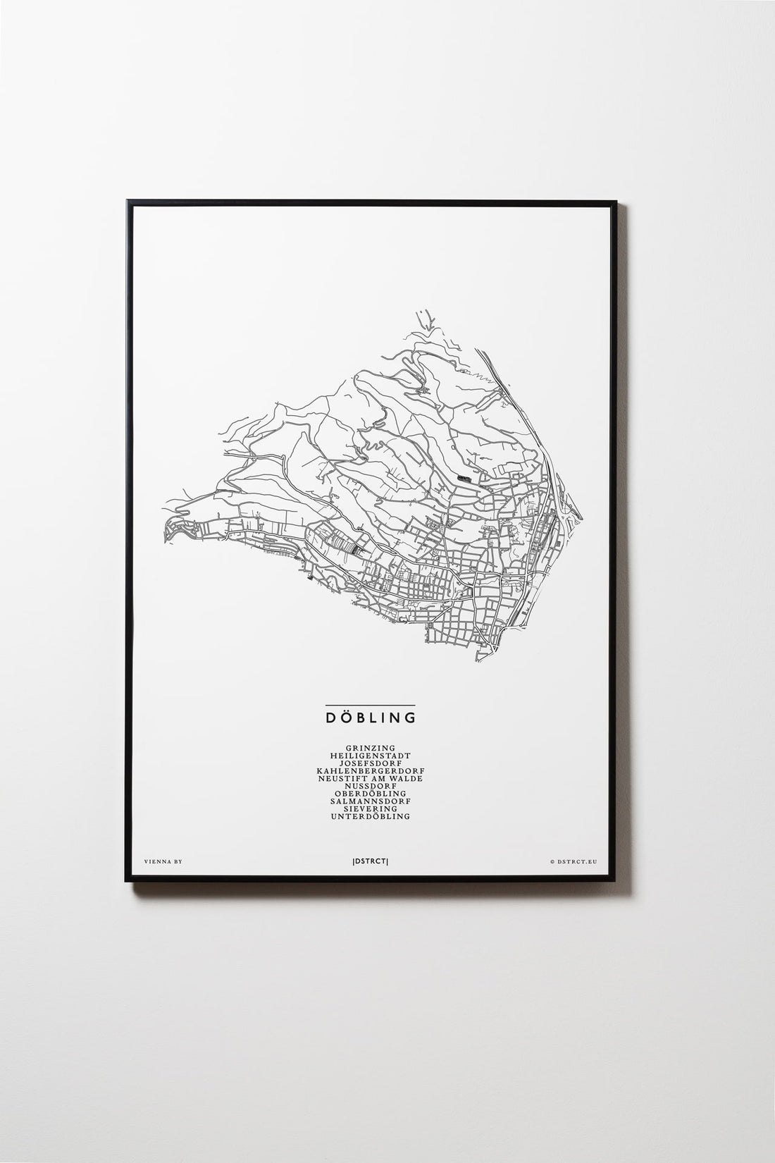 Döbling | 1190 | Wien | City Map Karte Plan Bild Print Poster Mit Rahmen Framed L & XL