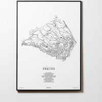 Döbling | 1190 | Wien | City Map Karte Plan Bild Print Poster Mit Rahmen Framed L & XL