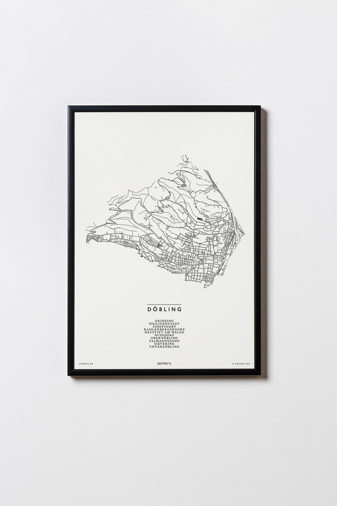 Döbling | 1190 | Wien | City Map Karte Plan Bild Print Poster Mit Rahmen Framed