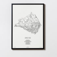 Döbling | 1190 | Wien | City Map Karte Plan Bild Print Poster Mit Rahmen Framed