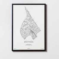 Brigittenau | 1200 | Wien | City Map Karte Plan Bild Print Poster Mit Rahmen Framed