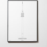 Wiener Donauturm | Wien | Illustration Zeichnung Bild PriWiener Stephansdom | Wien | Illustration Zeichnung Bild Print Poster Kunst Mit Rahmen Framednt Poster Kunst Mit Rahmen Framed L & XL