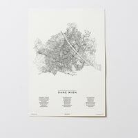 Ganz Wien | Wien | Österreich | City Map Karte Plan Bild Print Poster Ohne Rahmen Unframed