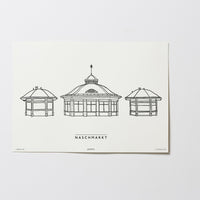 Naschmarkt | Relaxed Design | Wien | Illustration | Zeichnung Bild Print Poster Ohne Rahmen Unframed