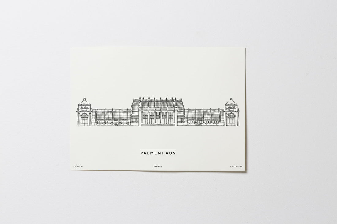 Palmenhaus | Relaxed Design | Wien | Illustration Zeichnung Bild Print Poster Ohne Rahmen Unframed