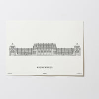 Palmenhaus | Relaxed Design | Wien | Illustration Zeichnung Bild Print Poster Ohne Rahmen Unframed