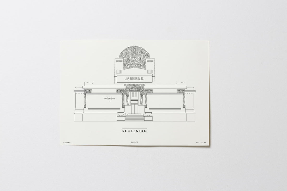 Secession | Wien | Illustration Zeichnung Bild Print Poster Kunst Ohne Rahmen Unframed