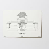 Secession | Wien | Illustration Zeichnung Bild Print Poster Kunst Ohne Rahmen Unframed