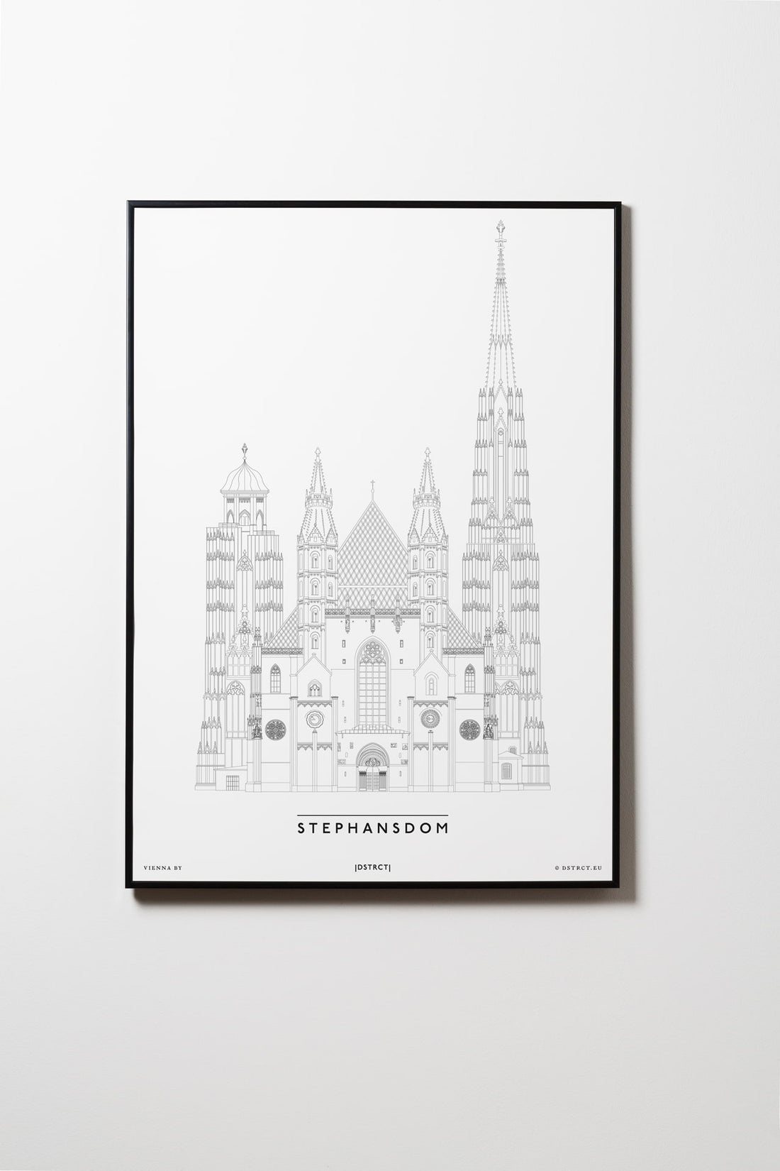 Wiener Stephansdom | Wien | Illustration Zeichnung Bild Print Poster Kunst Mit Rahmen Framed L & XL