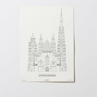 Wiener Stephansdom | Wien | Illustration Zeichnung Bild Print Poster Kunst Ohne Rahmen Unframed
