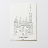 Wiener Stephansdom | Wien | Illustration Zeichnung Bild Print Poster Kunst Ohne Rahmen Unframed