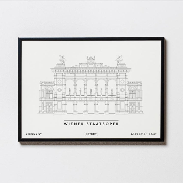 Wiener Staatsoper | Wien | Wahrzeichen Collection | Illustration City Map Karte Plan Bild Print Poster
