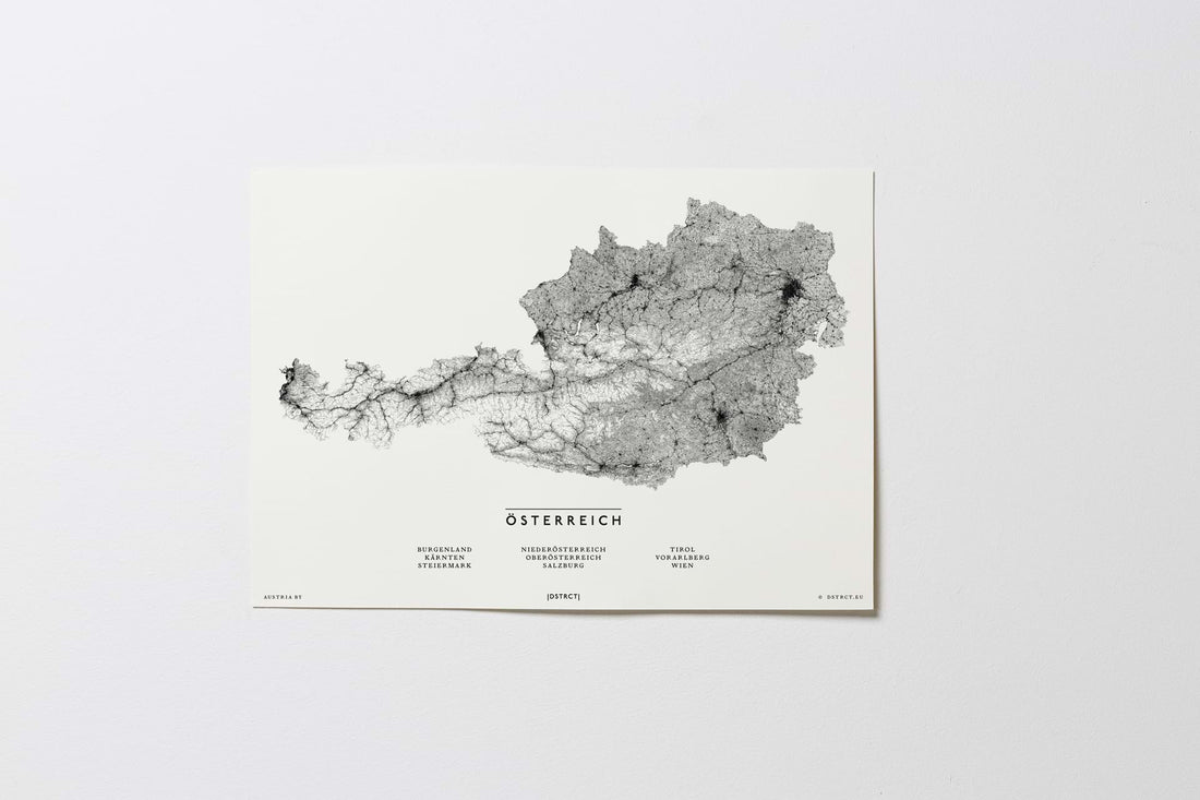 Österreich | Austria | City Map Karte Plan Bild Print Poster Ohne Rahmen Unframed