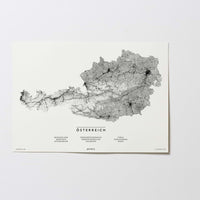 Österreich | Austria | City Map Karte Plan Bild Print Poster Ohne Rahmen Unframed