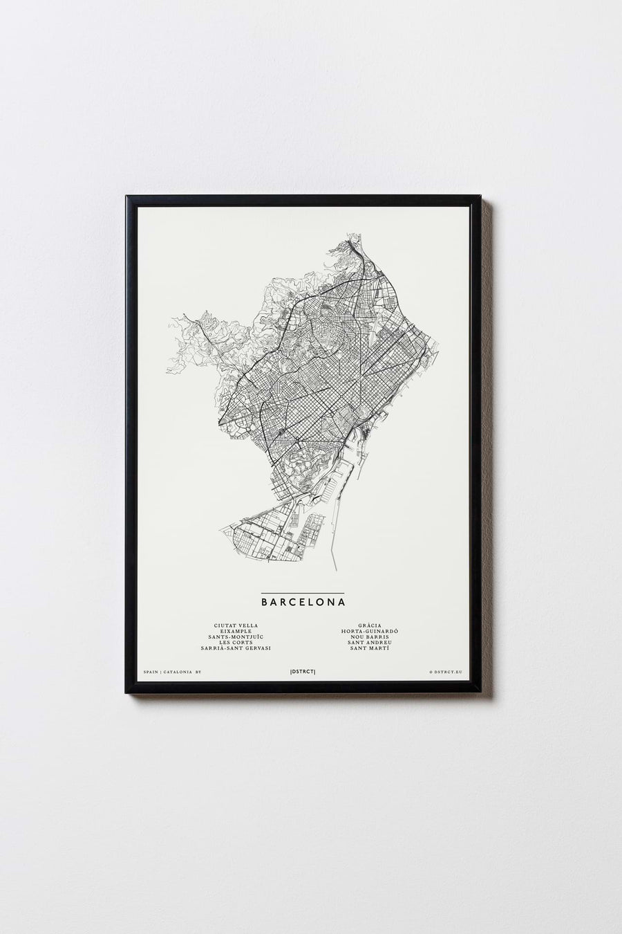 Barcelona | Spanien | City Map Karte Plan Bild Print Poster Mit Rahmen Framed