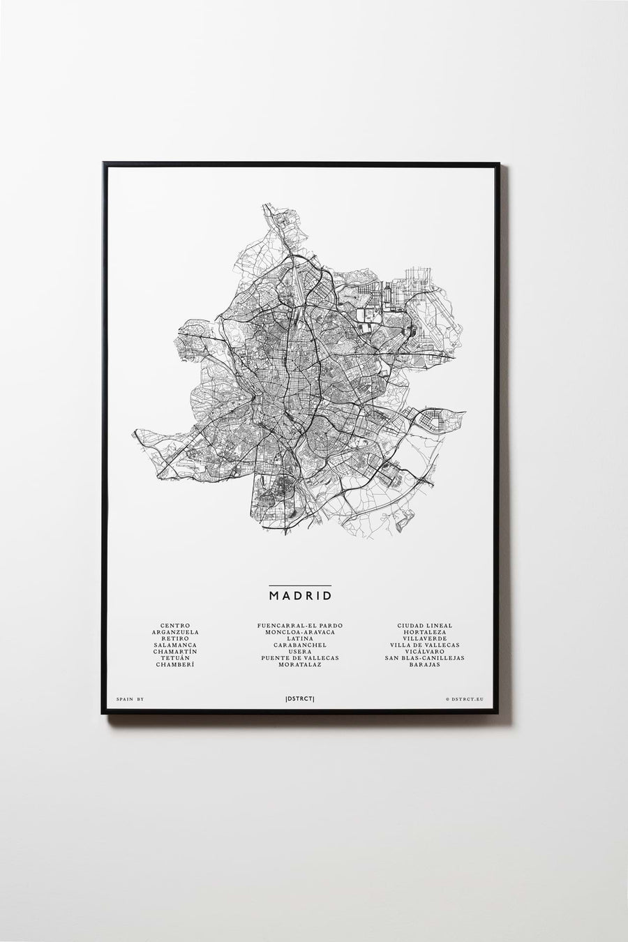 Madrid | Spanien | City Map Karte Plan Bild Print Poster Mit Rahmen Framed L & XL