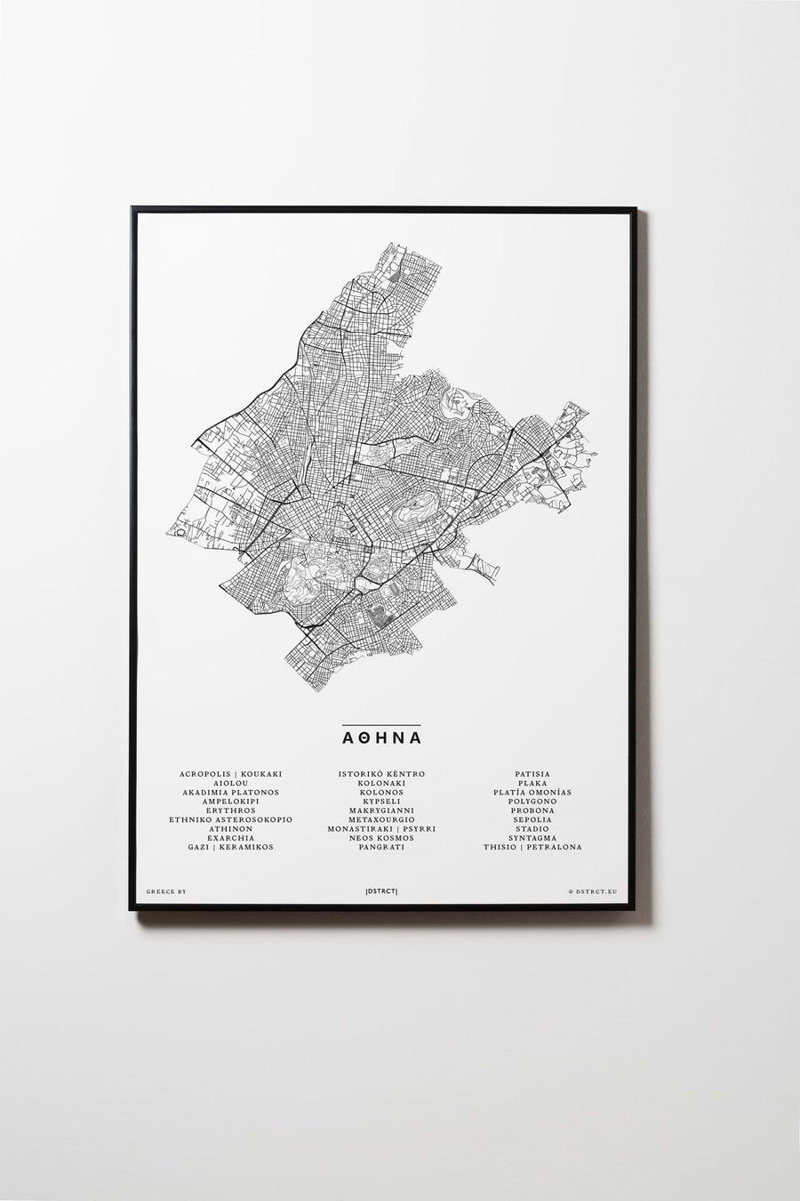 Athen | Griechenland | City Map Karte Plan Bild Print Poster Mit Rahmen Framed L & XL