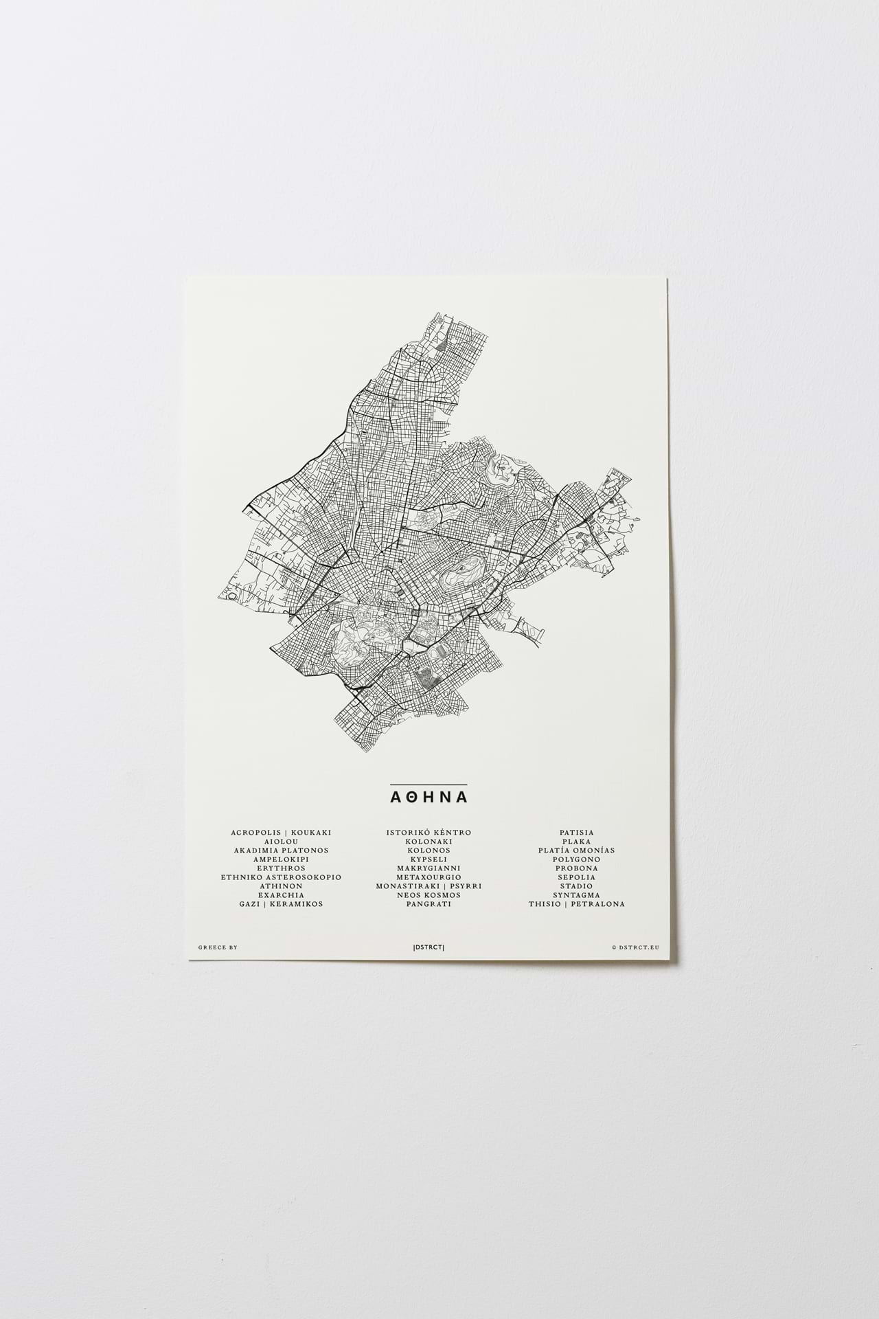 Athens | Greece | City Map Map Plan Image Print Poster – DSTRCT