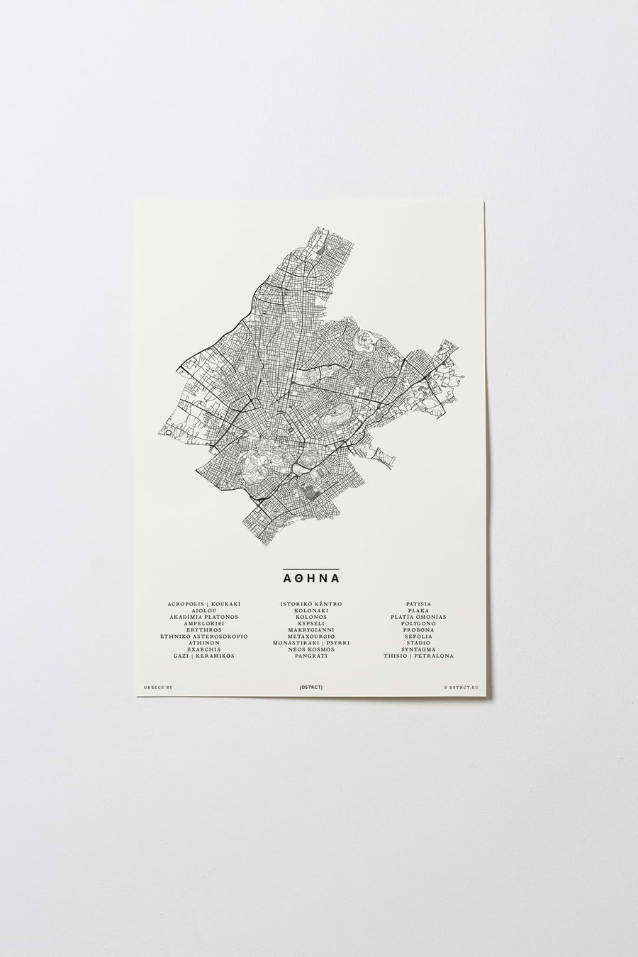 Athen | Griechenland | City Map Karte Plan Bild Print Poster Ohne Rahmen Unframed