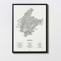 Athen | Griechenland | City Map Karte Plan Bild Print Poster Mit Rahmen Framed