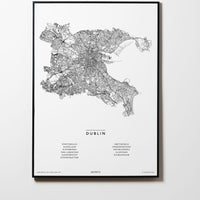 Dublin | Irland | Ireland | IE | City Map Karte Plan Bild Print Poster Mit Rahmen Framed L & XL