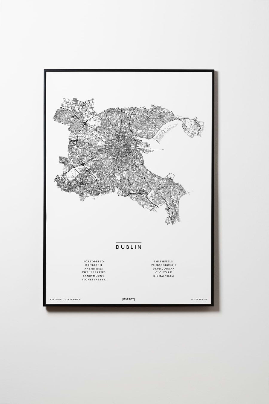 Dublin | Irland | Ireland | IE | City Map Karte Plan Bild Print Poster Mit Rahmen Framed L & XL