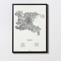 Dublin | Irland | Ireland | IE | City Map Karte Plan Bild Print Poster Mit Rahmen Framed