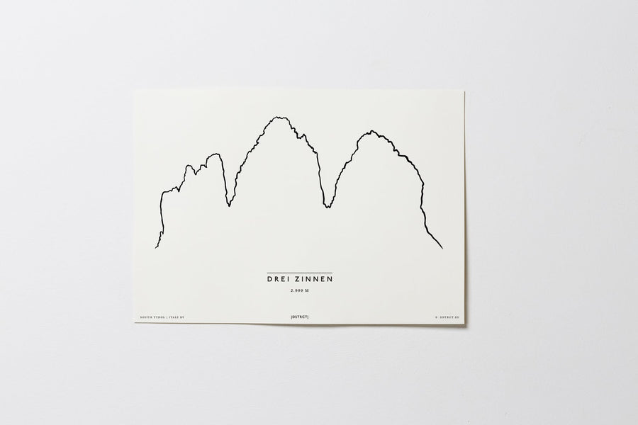 Drei Zinnen | Südtirol | Italien | Illustration | Zeichnung Bild Print Poster Ohne Rahmen Unframed