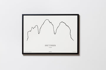 Drei Zinnen | Südtirol | Italien | Illustration | Zeichnung Bild Print Poster Mit Rahmen Framed