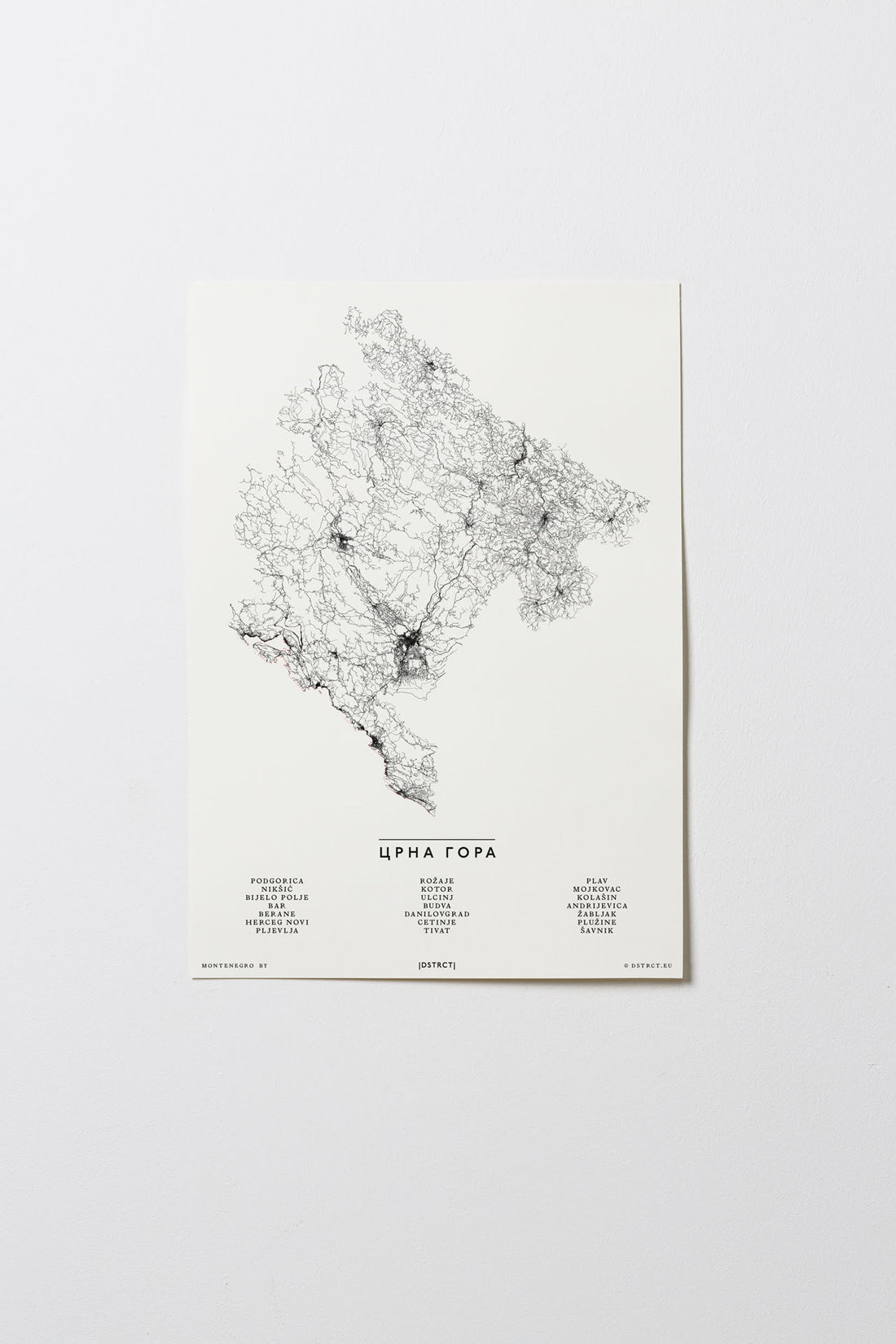 Montenegro | Crna Gora | City Map Karte Plan Bild Print Poster Ohne Rahmen Unframed