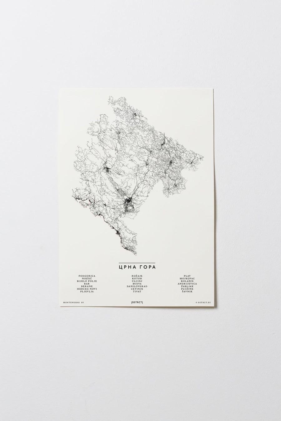 Montenegro | Crna Gora | City Map Karte Plan Bild Print Poster Ohne Rahmen Unframed
