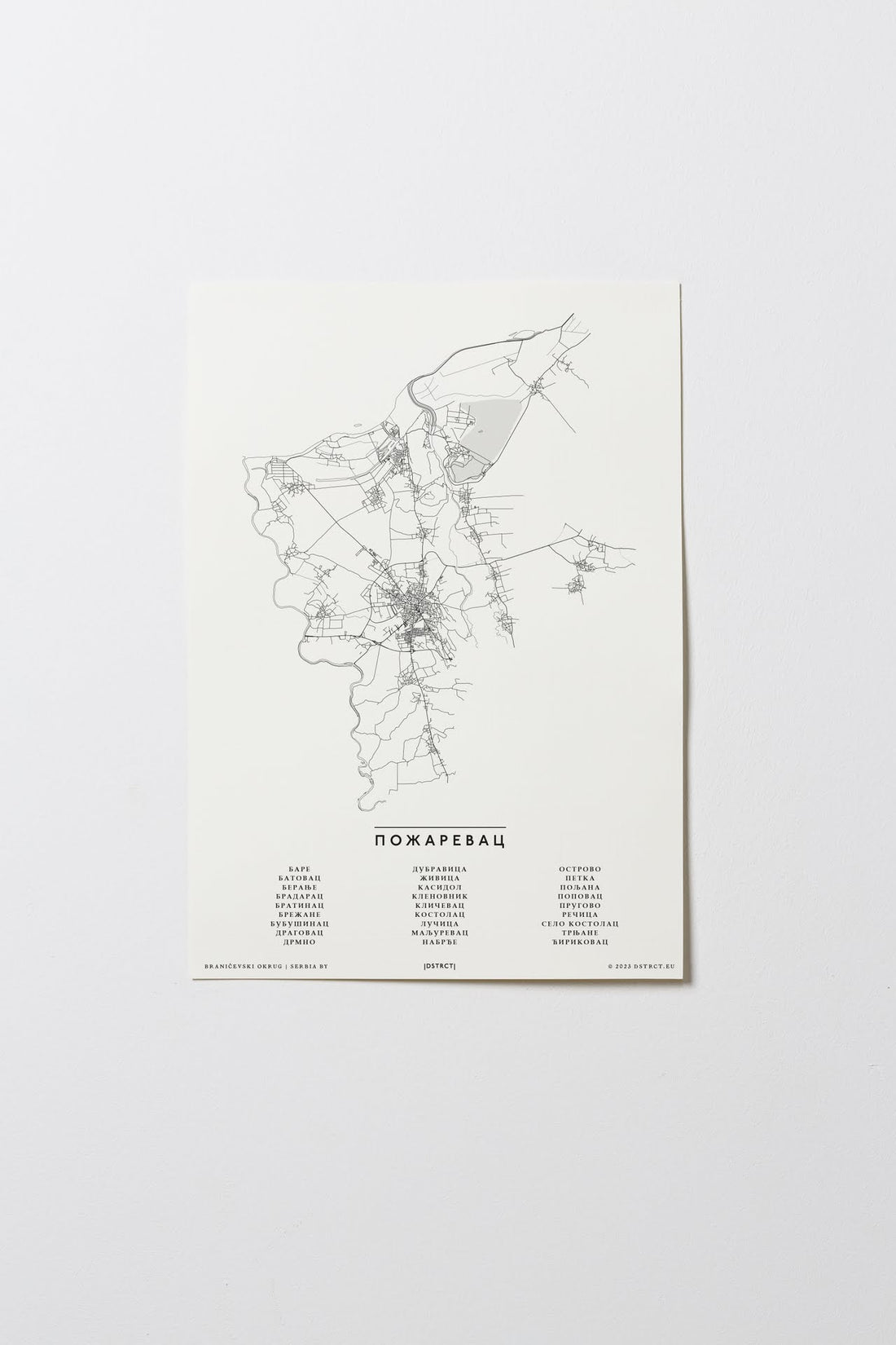 Pozarevac | Serbien | City Map Karte Plan Bild Print Poster Ohne Rahmen Unframed