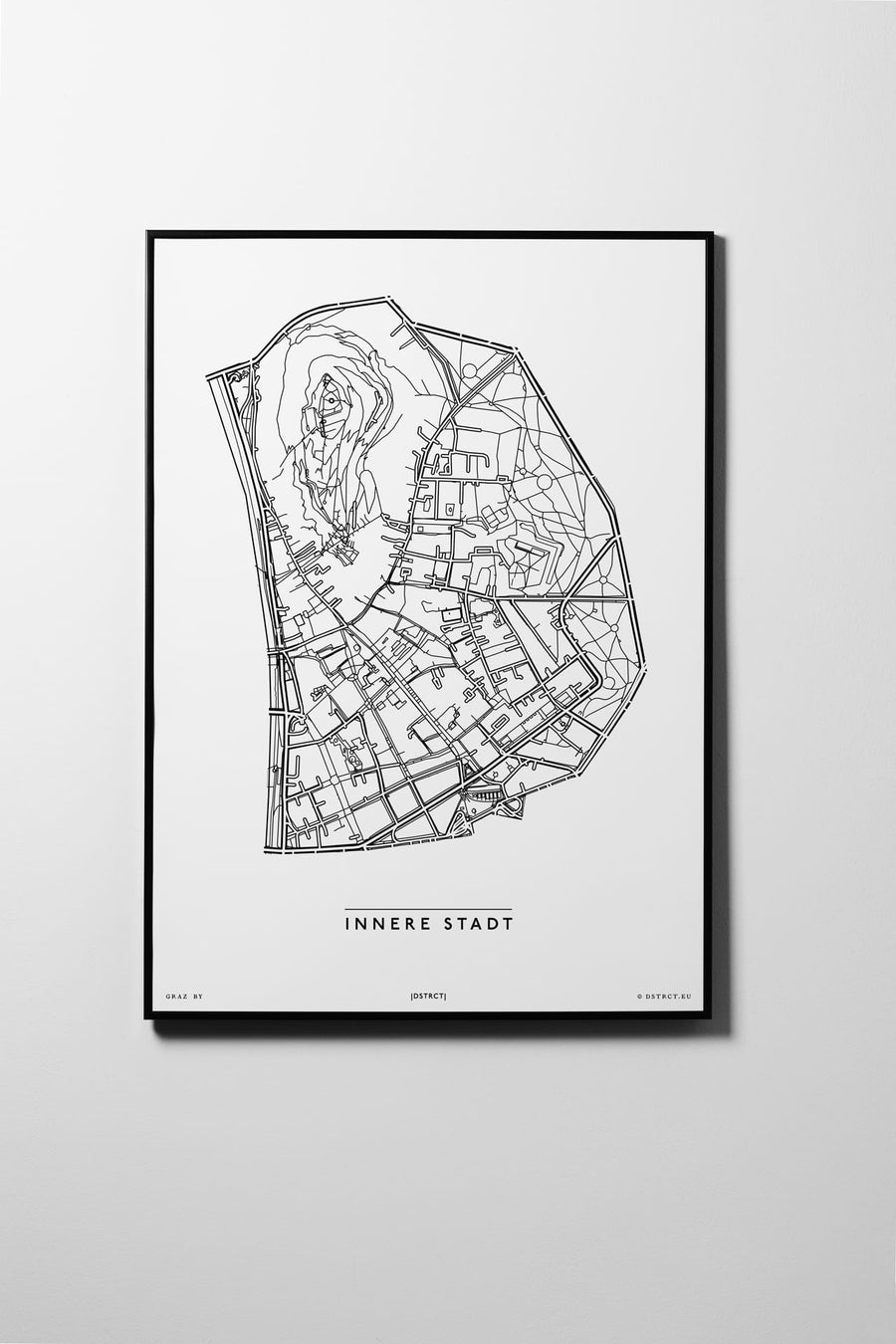 Innere Stadt | 8010 | Graz | City Map Karte Plan Bild Print Poster Framed Mit Rahmen L & XL