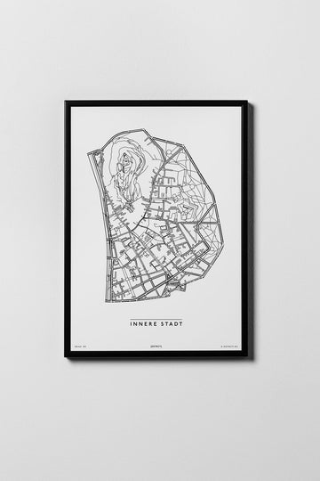Innere Stadt | 8010 | Graz | City Map Karte Plan Bild Print Poster Framed Mit Rahmen
