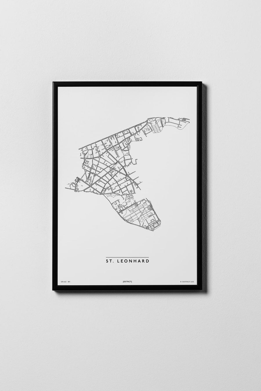 St. Leonhard | 8010, 8047 | Graz | City Map Karte Plan Bild Print Poster Framed Mit Rahmen