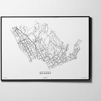 Geidorf | 8010, 8036, 8043 | Graz | City Map Karte Plan Bild Print Poster Framed Mit Rahmen L & XL