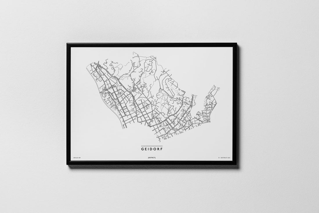 Geidorf | 8010, 8036, 8043 | Graz | City Map Karte Plan Bild Print Poster Framed Mit Rahmen