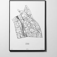 Lend | 8020, 8051 | Graz | City Map Karte Plan Bild Print Poster Framed Mit Rahmen L & XL