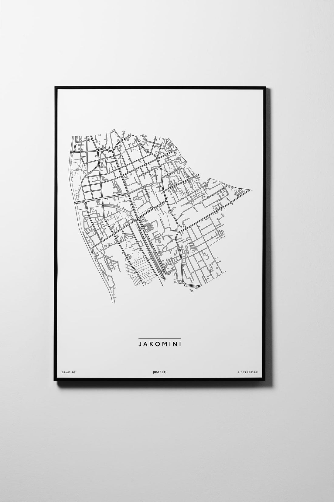 Jakomini | 8010, 8041, 8042 | Graz | City Map Karte Plan Bild Print Poster Framed Mit Rahmen L & XL