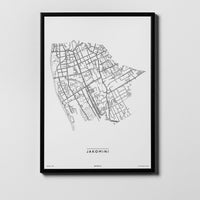 Jakomini | 8010, 8041, 8042 | Graz | City Map Karte Plan Bild Print Poster Framed Mit Rahmen