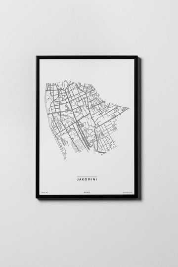 Jakomini | 8010, 8041, 8042 | Graz | City Map Karte Plan Bild Print Poster Framed Mit Rahmen